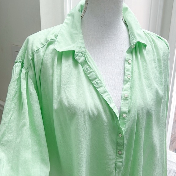 Vineyard Vines Womens Mint Green Popover Shirt Cotton Modal Relaxed Fit Size M - Picture 2 of 11